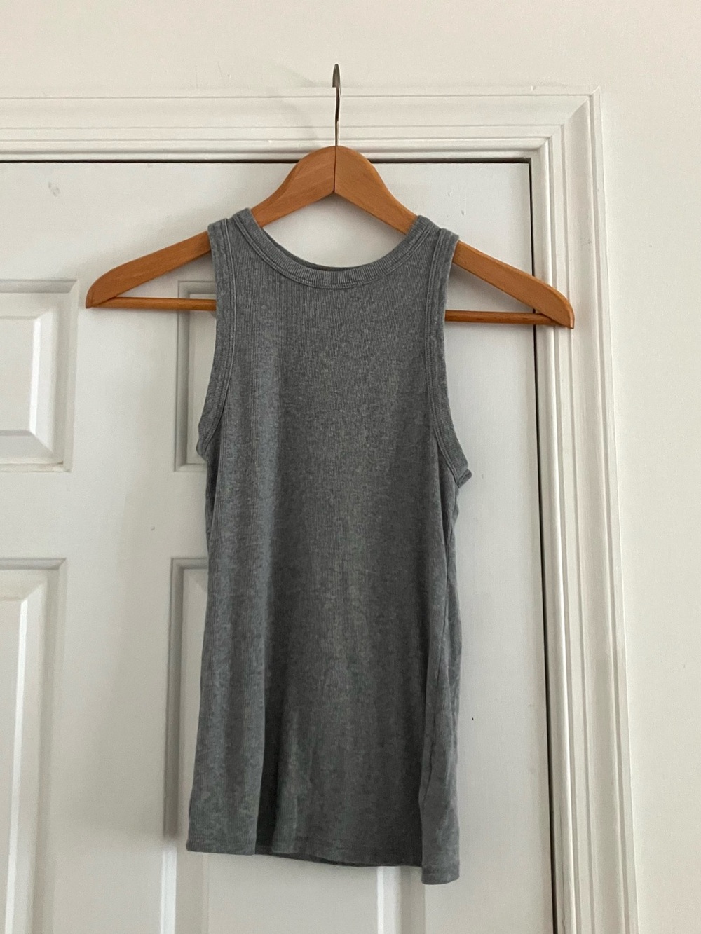 A New Day grey ribbed boho minimalist whimsical breathable tank top